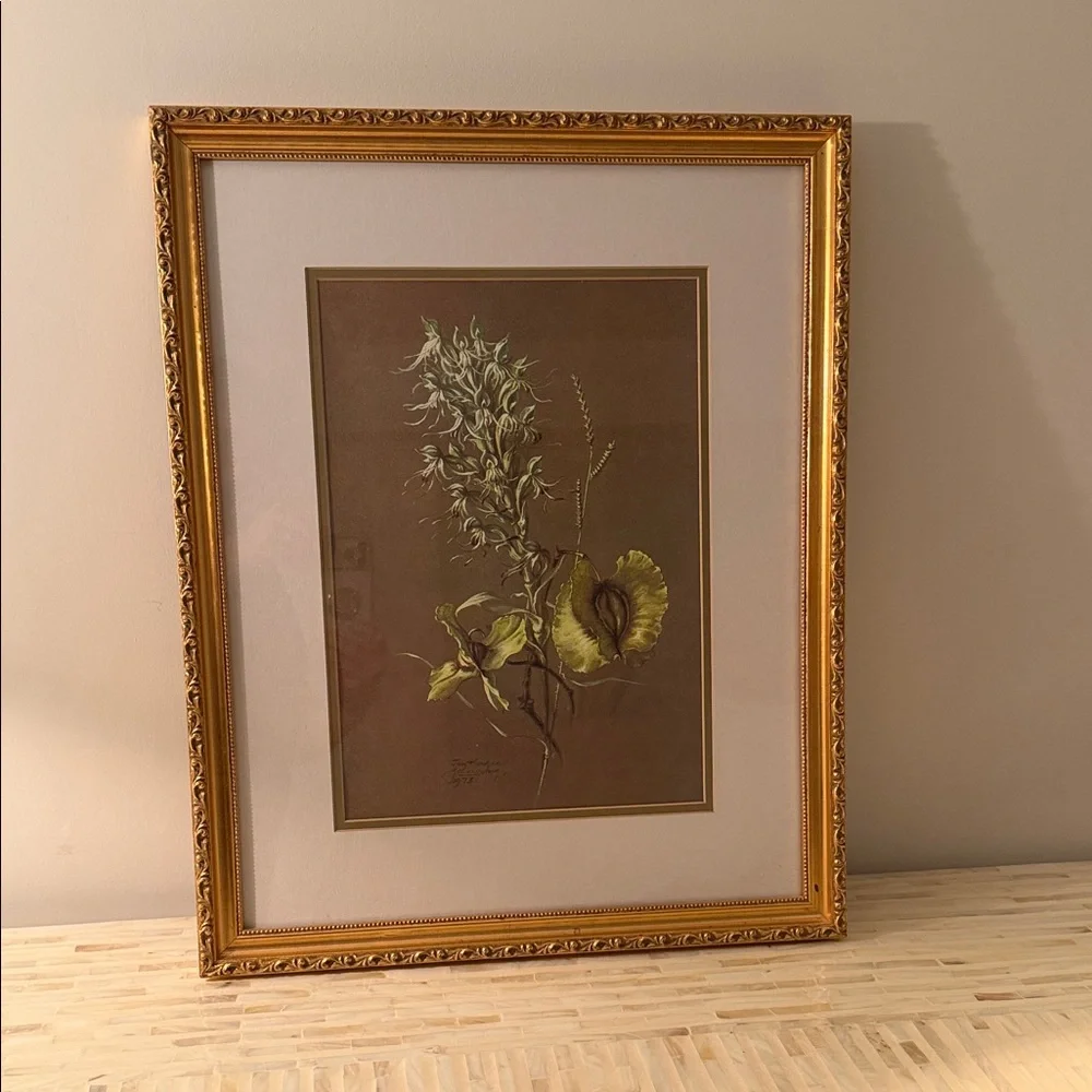 Watercolor titled "Flowers5" by the artist Tiiu Kadak, created in 1973. - Picture 2 of 5